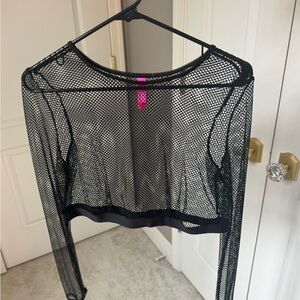 Torrid x Betsy Johnson Black Mesh Crop Top